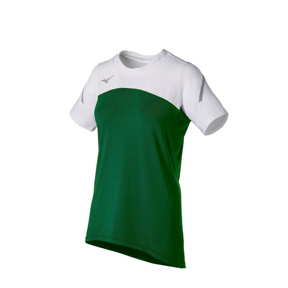 Jersey Mizuno Techno VII Short Sleeve Para Mujer Verdes/Blancos 6093147-CZ